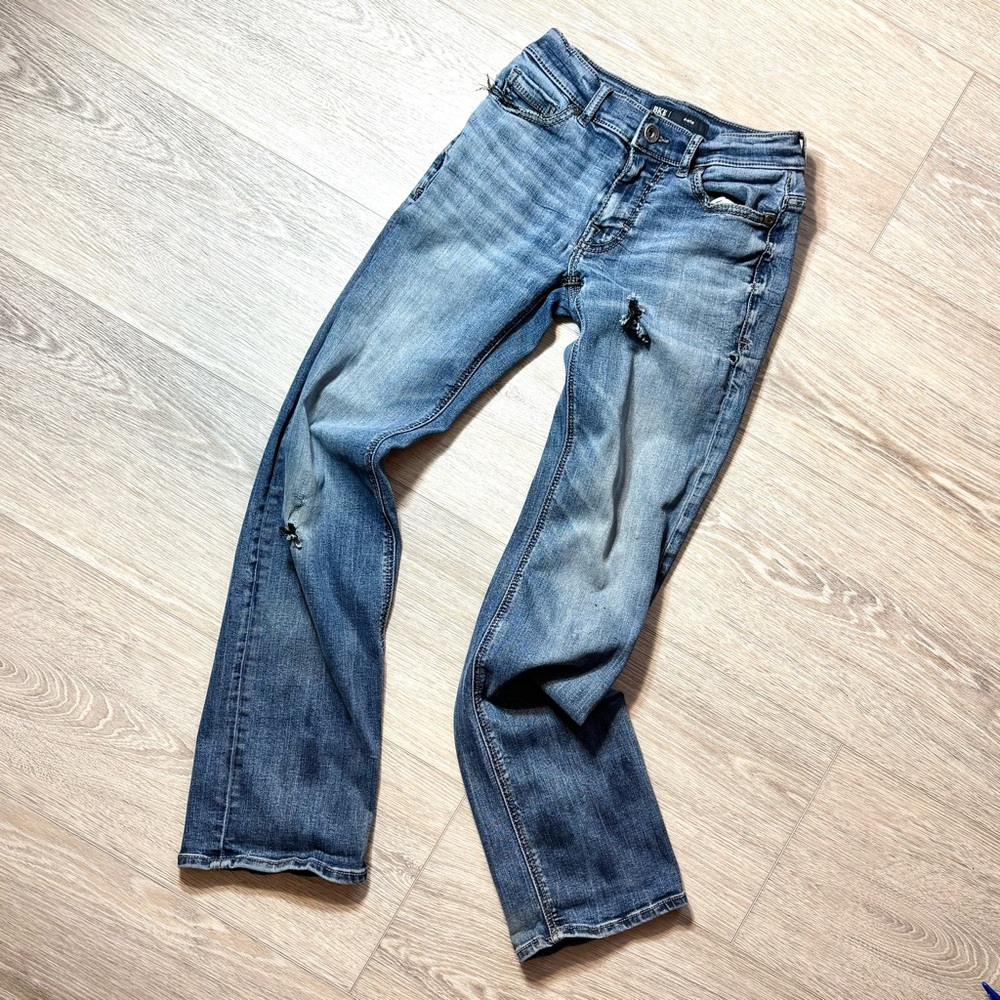 BKE Buckle Aiden Stretch Straight Leg Jeans Men’s Size 26x32 Distressed Drk Wash